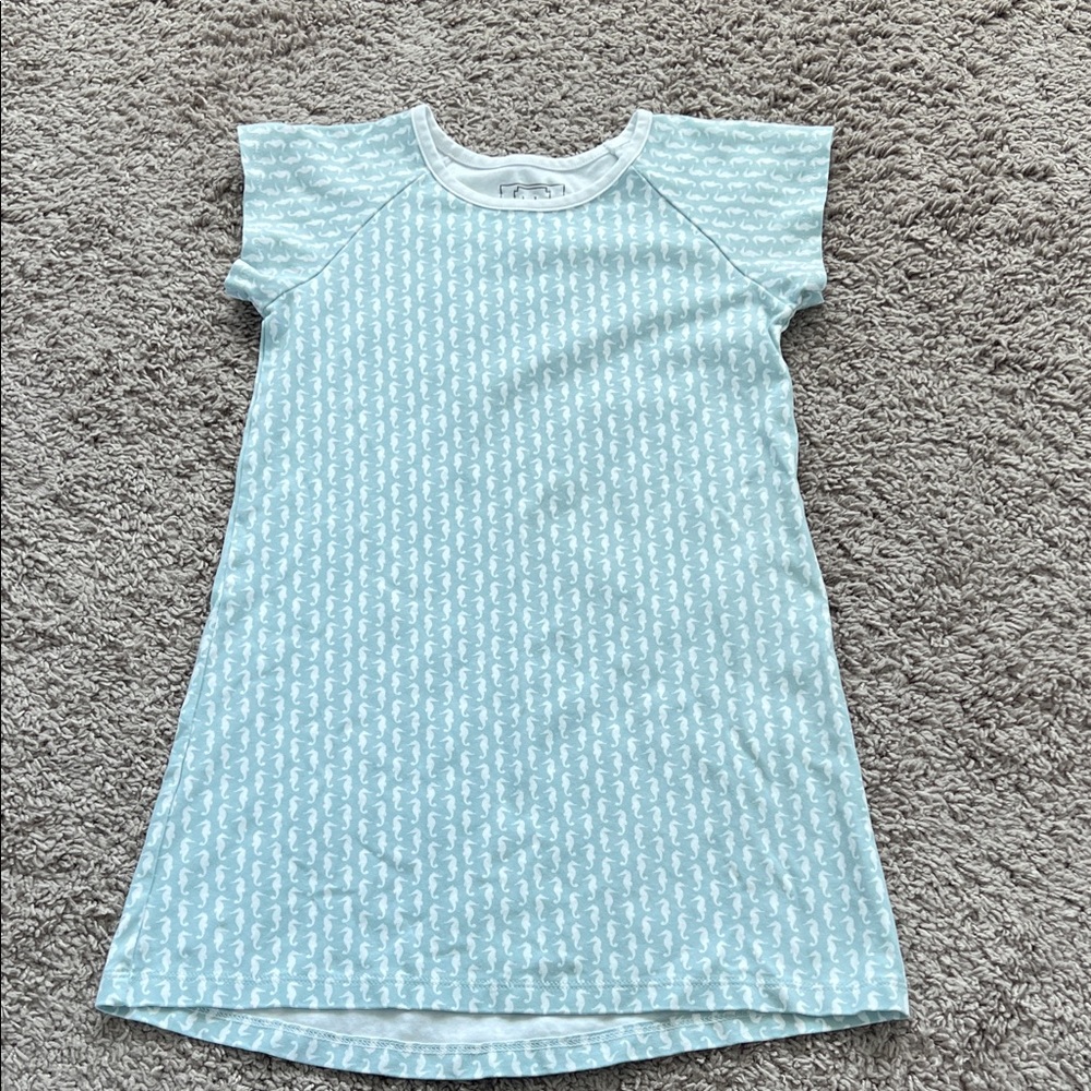 Lila and Hayes Blue Seahorse Kids Dress
